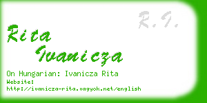 rita ivanicza business card